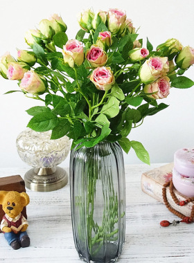 4 Heads Artificial Flowers Long Stem Wedding Decoration Silk