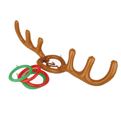 Inflatable Santa Funny Reindeer Antler Hat Ring Toss - 图3