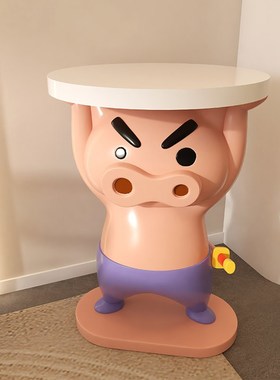 202新款创意卡通肥嘟嘟左卫门客厅沙发边几可移动小户型床头柜子