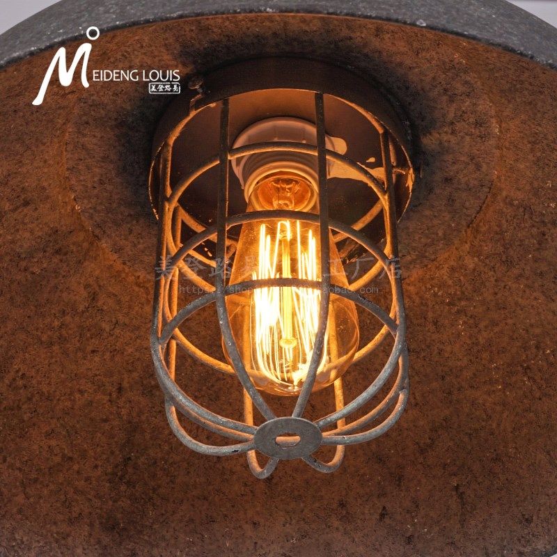 工业风吊灯锅盖铁艺笼子复古怀旧loft餐厅酒吧台办公室创意灯饰,淘宝优惠券,粉丝福利购,淘宝优惠卷