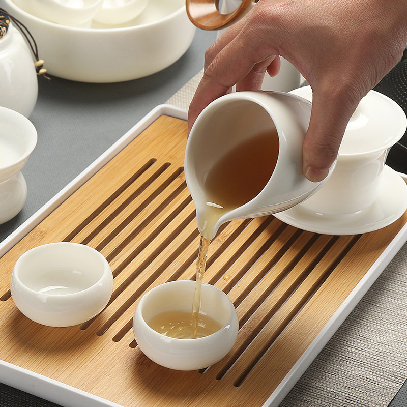 羊脂玉功夫茶具套装家用陶瓷泡茶壶白瓷盖碗茶杯礼盒装礼品,淘宝优惠券,粉丝福利购,淘宝优惠卷