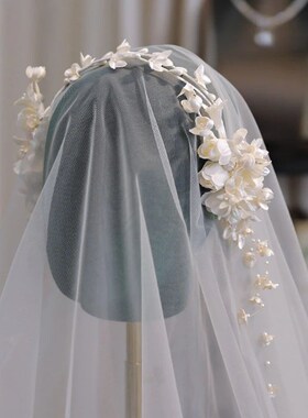 Orchid Beaded Tassel Bride Flower Hair Band Wedding Headpiec
