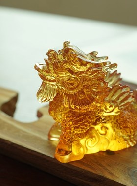 2024龙年吉祥物飞天麒麟招财摆件一对客厅茶桌茶宠装饰创意小摆件