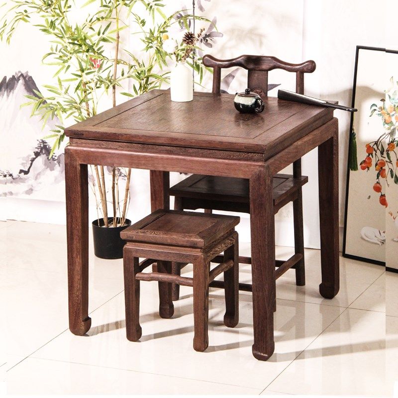 鸡翅木餐桌椅中式儿童学习桌实木方桌茶几小户型矮桌红木地桌,淘宝优惠券,粉丝福利购,淘宝优惠卷