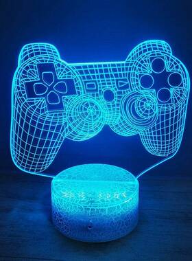 电竞桌面摆件电脑桌面布置电竞房间装饰发光摆件卧室床头小夜灯