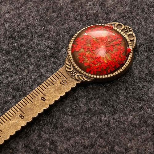 1 Pcs Creative Retro Bronze Round Bookmark 10cm Ruler Vintag - 图3