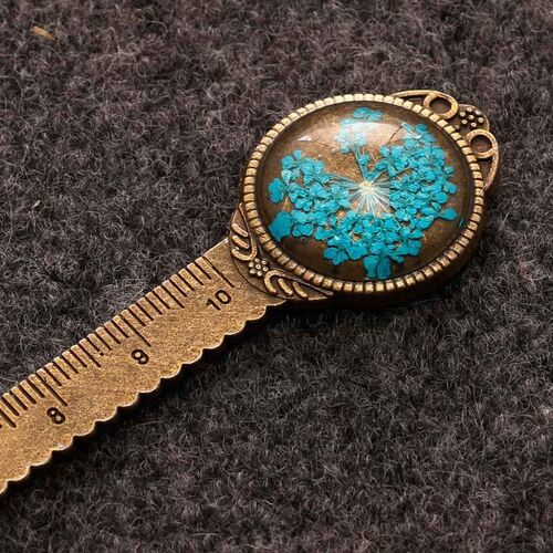 1 Pcs Creative Retro Bronze Round Bookmark 10cm Ruler Vintag - 图2