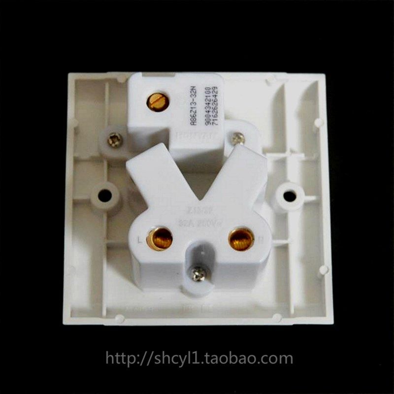 鸿雁32安插座插头三孔空调电热水器新能源汽车充电桩专用面板8,淘宝优惠券,粉丝福利购,淘宝优惠卷