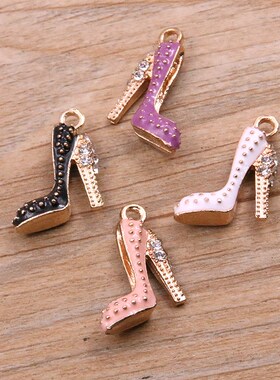 4Pcs 14*18mm Four Color Alloy Metal Drop Oil High Heels Char