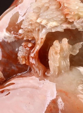 威弗列德寿山石雕刻摆件鸡血原石客厅手工玉石印章田黄石