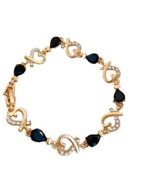 Black Heart Diamond Bracelet Womens Fashion Light LuxuryFash