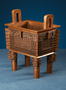 紫铜父戊方鼎铜鼎盛千秋中式家居办公室装饰品开业乔迁礼品