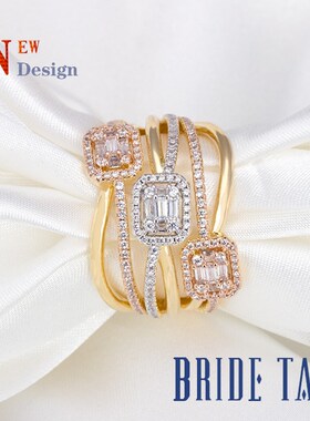 Bride Talk Fashion Rings Creative Cross Twisted Line Flash M