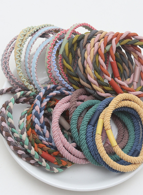 10pcs rendy Girls Braided Elastic Hair Rubber Bands Women Ha