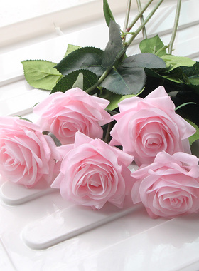 7 Pcs Real Touch Rose Branch Stem Latex Rose Hand Feel Felt