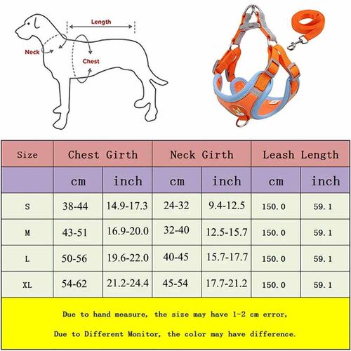 No Pull Pet Dog Harness and Leash Set Adjustable Puppy Cat H - 图0
