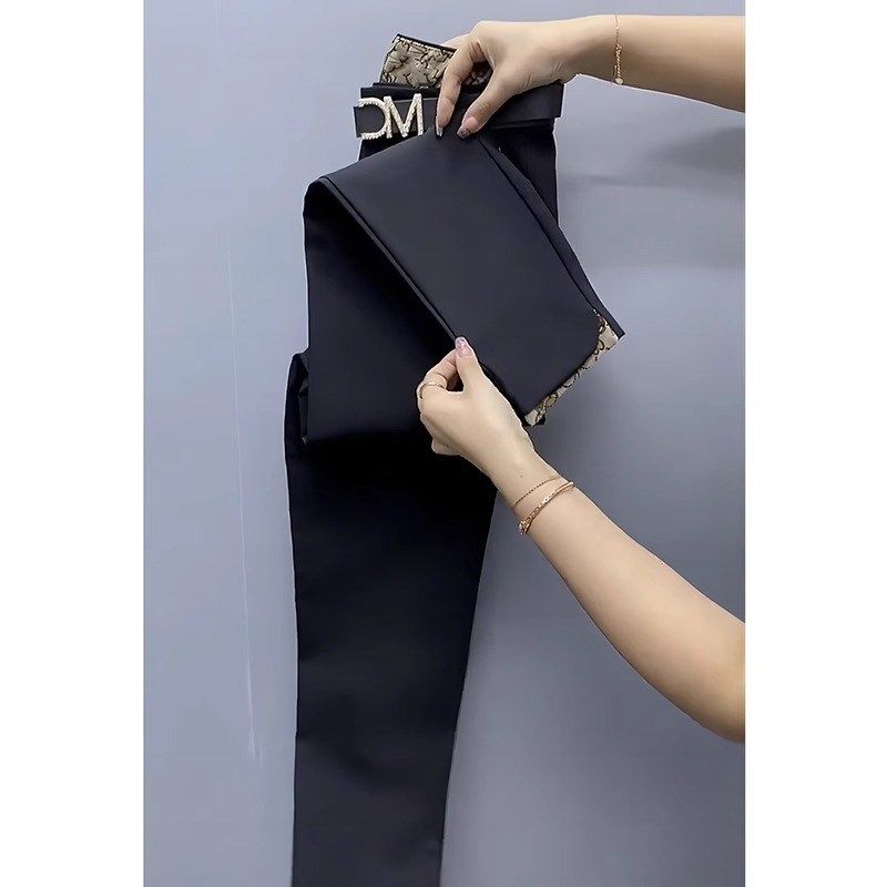 黑色直筒西装裤女秋冬新款胖妹妹mm宽松显瘦梨形身材休闲九分裤子,淘宝优惠券,粉丝福利购,淘宝优惠卷