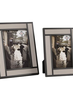 皮革金属相框相架6寸7寸样板房卧室床头柜摆件装饰品画框相册摆台