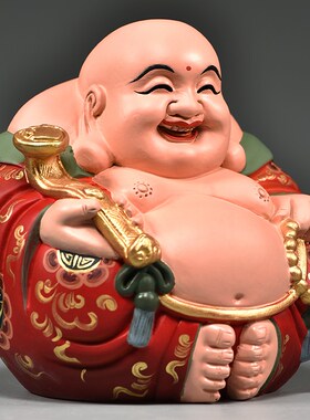 花梨木雕刻弥勒佛像摆件一团和气笑佛家用玄关装饰工艺品乔迁送礼