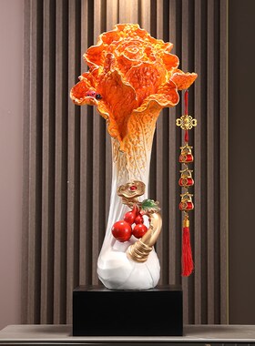 大号白菜百财如意竖高摆件入户玄关客厅电视柜办公室招财装饰乔迁