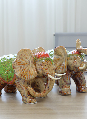 陶瓷大象玄关客厅招财领导办公室高端大气上档次乔迁新居摆件礼品