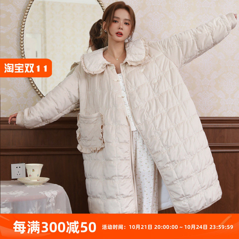 秋冬加厚长款女士睡袍女2024年冬睡衣冬季睡裙女款孕妇家居服长袍,淘宝优惠券,粉丝福利购,淘宝优惠卷