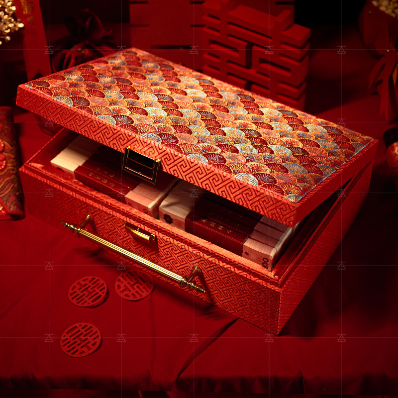 定亲结婚订婚礼金箱彩礼箱子高端装三金聘礼礼金盒用品大全2030万,淘宝优惠券,粉丝福利购,淘宝优惠卷