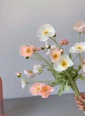 Artificial Flowers Fake Poppy Silk Flowers Long Stem Housewa