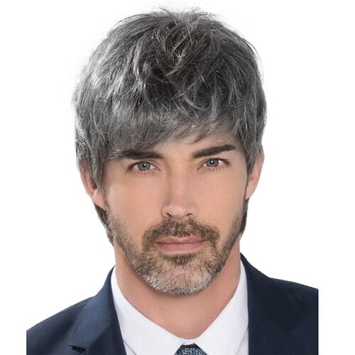 Wig Mens Fluffy Short Curly Hair Wig High Temperature Silk - 图0