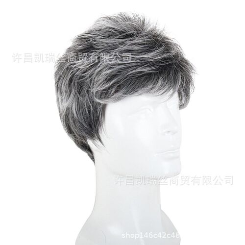 Wig Mens Fluffy Short Curly Hair Wig High Temperature Silk - 图1