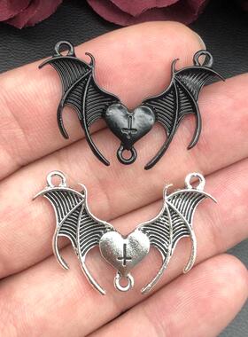 5pcs 28x40mm Charms Vintage Blood Rose Heart Butterfly Bat S