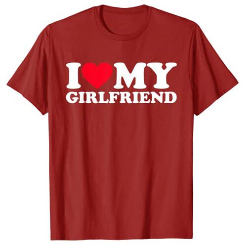 I Love My Girlfriend Shirt I Heart My-Girlfriend Shirt GF T- - 图2