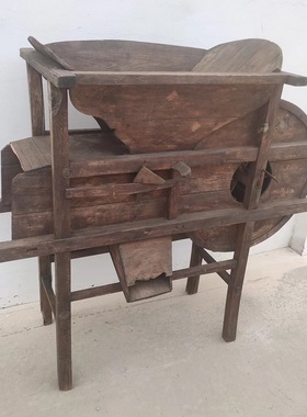 民俗怀旧农具风车米斗手推车木犁牛复古摆件道具纯手工老物件