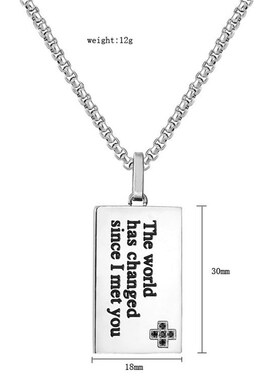 P07-NK10 New Fashion Simple Titanium Steel Couple Pendant Me