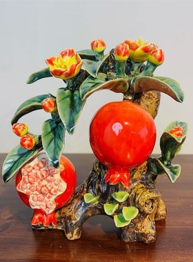 石湾公仔石榴陶瓷家居创意过寿送礼品工艺品装饰摆件桌面摆件客厅