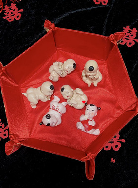 结婚求子压床吉祥物一对男家安床送子早生贵子福娃男娃装饰摆件