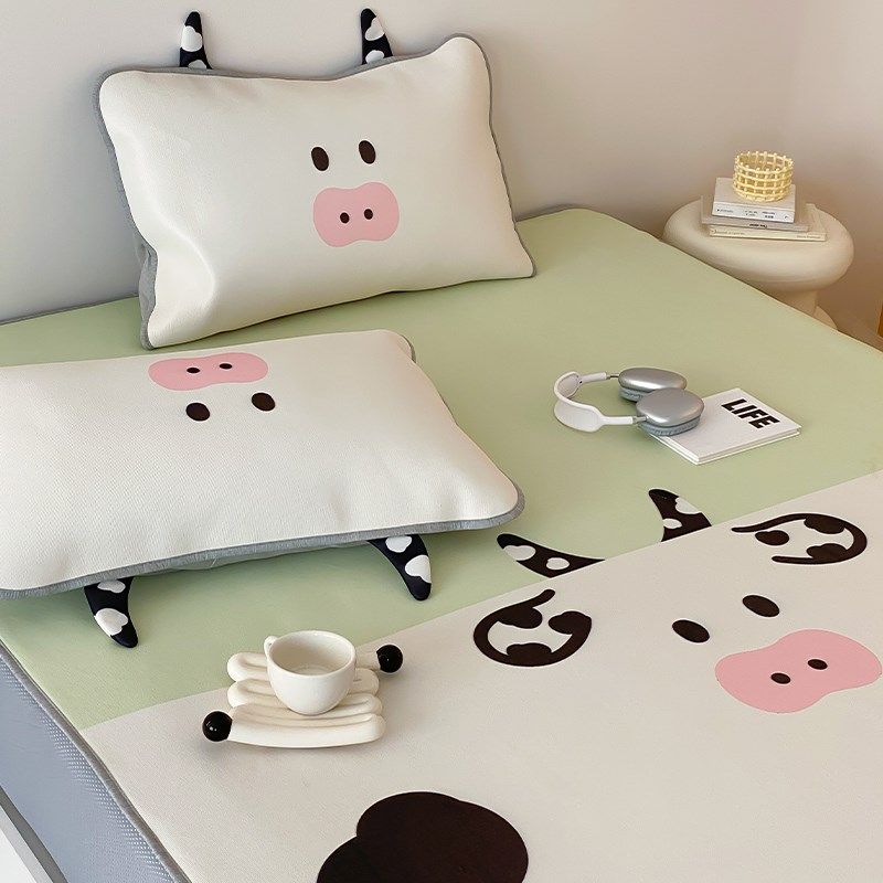 零碎小土豆 类卡通大版数码印花冰藤冰丝席三件夏季可机洗,淘宝优惠券,粉丝福利购,淘宝优惠卷