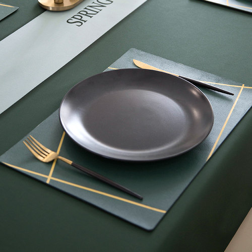 Leather dining mat insulation plate bowl pad placemats 餐垫 - 图0