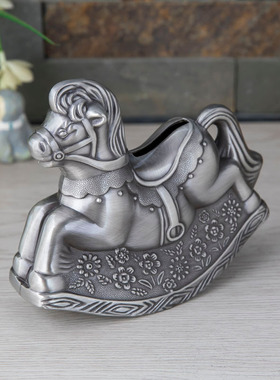 新款金属工艺品家居摆件创意欧式木马存钱罐锌合金储蓄罐儿童礼品