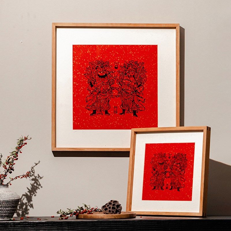 门神木版年画新年装饰挂画春节挂饰摆件相框国风中式画框客厅玄关,淘宝优惠券,粉丝福利购,淘宝优惠卷