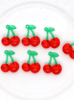 10pcs Clear Fruit Acrylic Cherry Earring Charms DIY INS Fash