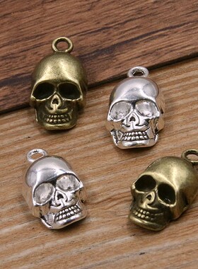 10Pcs 11*20mm 3 Color Skull Ghost Head Charms Halloween Pend
