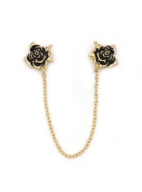 Fashion Brooch High-end Drop Oil Rose Collar Clip Shirt Chai