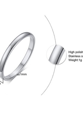 2MM Thin Classic Dome Ring Stainless Steel Wedding Band for