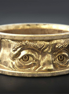 Creative Embossed Eyes Staring Ring Unique Design Mens Inde