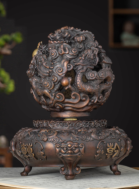 九转乾坤鼎铜摆件招财龙纹鼎青龙鼎客厅玄关办公室时来运转装饰品