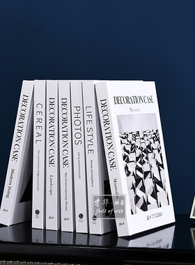 英文可翻页仿真书外文书杂志假书摆件样板房间软装饰品拍摄道具