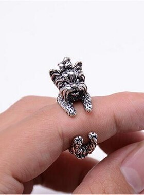 Wholesale Unique Handmade Boho Chic Retro Yorkshire Dog Ring
