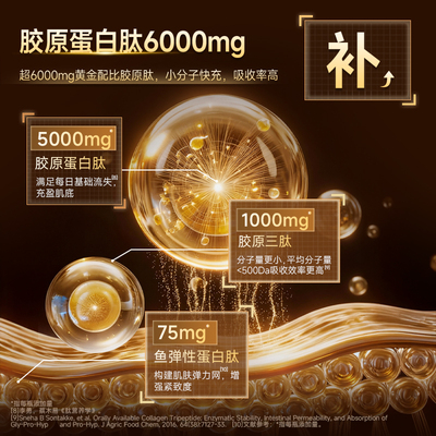 五个女博士胶原蛋白饮口服液小分子肽氨基丁酸朝鲜蓟内服官方正品