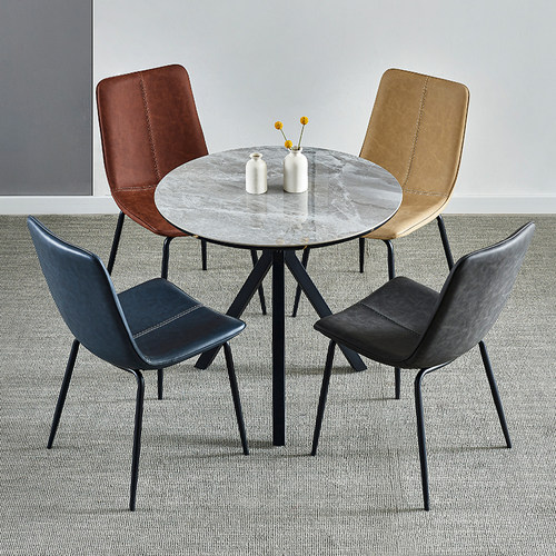 岩板圆桌接待洽谈桌椅组合门店洽谈桌家用饭桌小圆桌子休闲阳台桌 - 图3